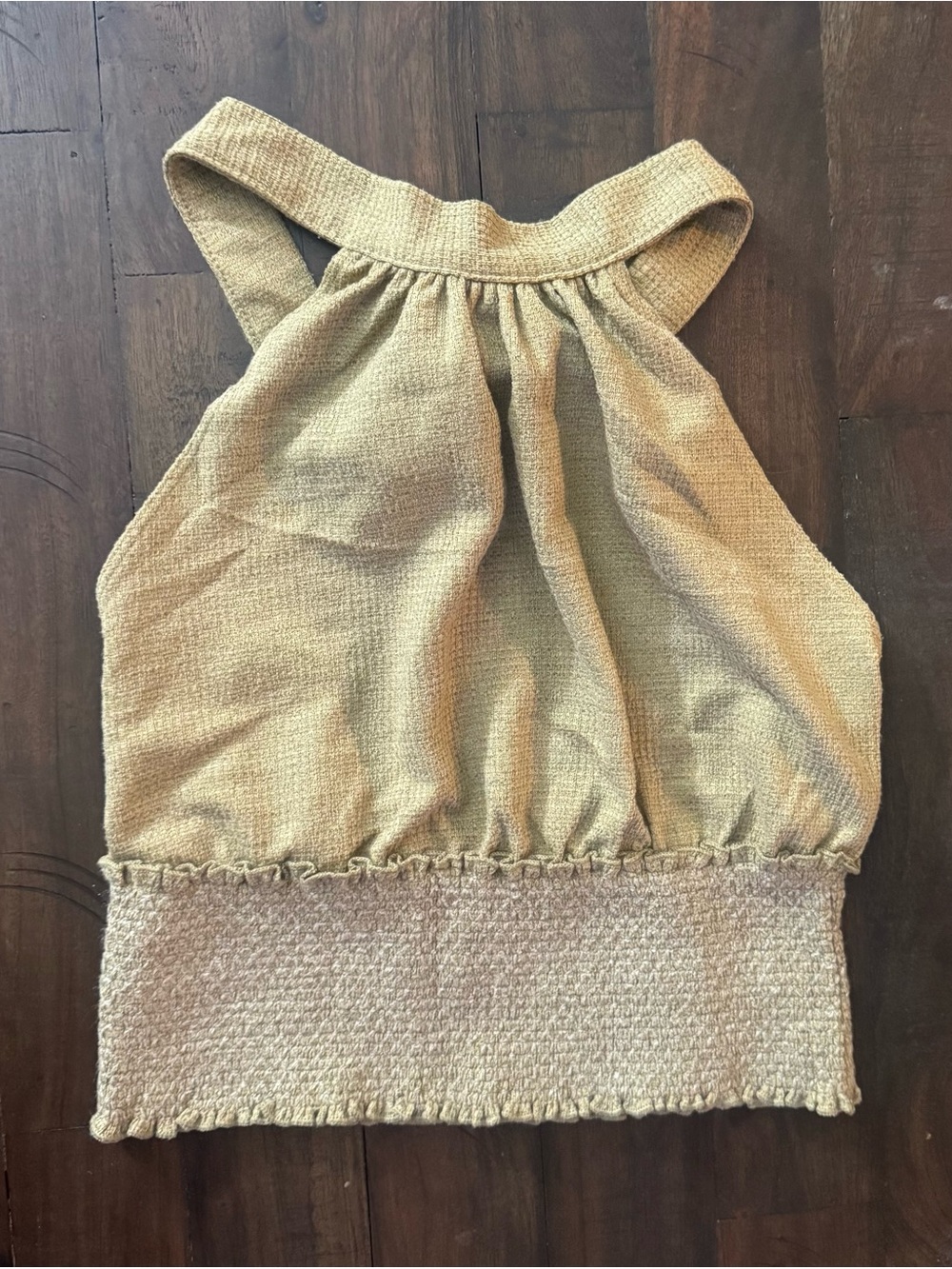 Free People Textured Halter Tank in Light Beige